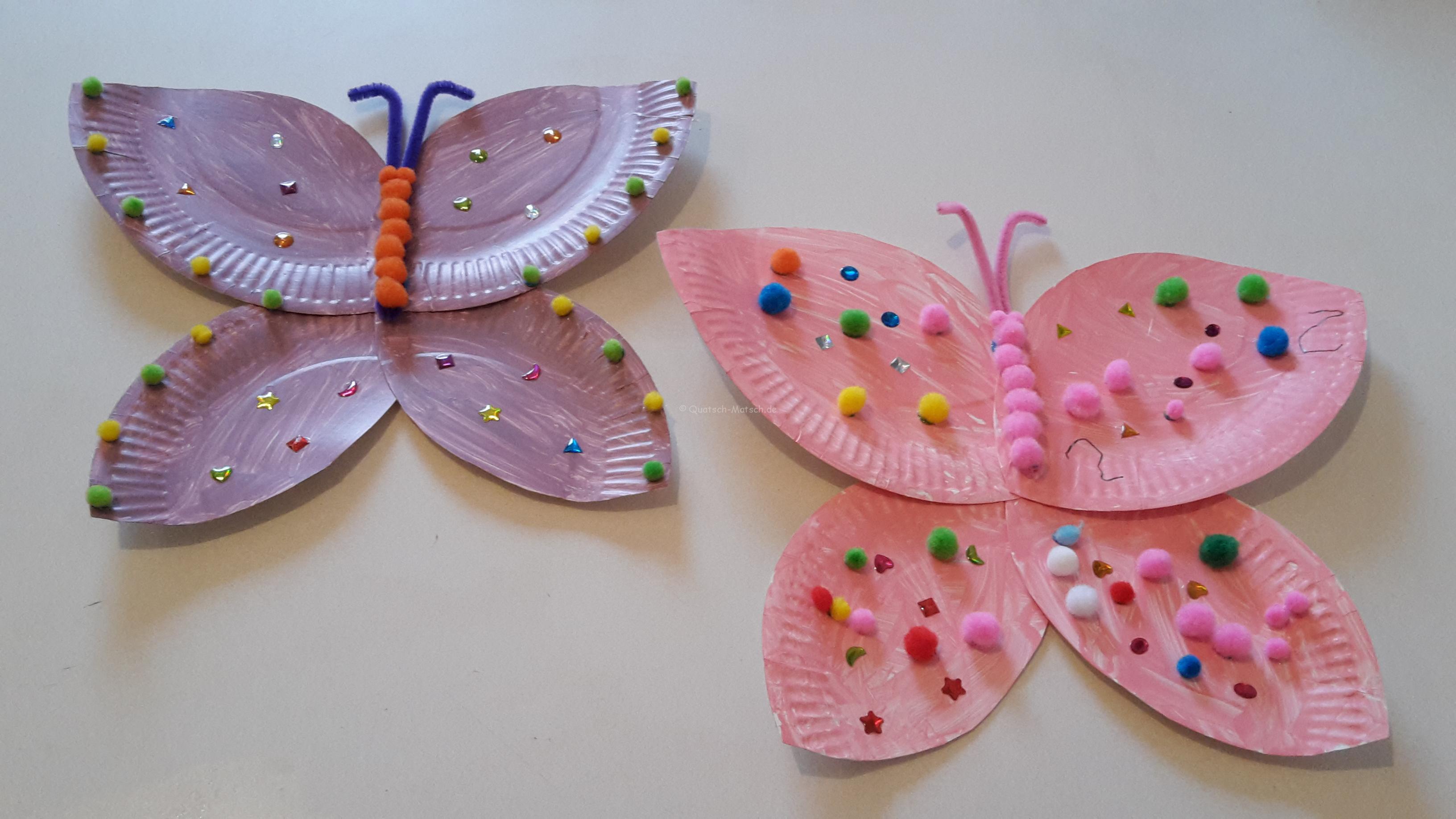 Schmetterlinge aus Pappteller – DIY