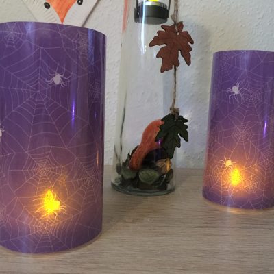 Windlicht aus Servietten – Basteln für Halloween