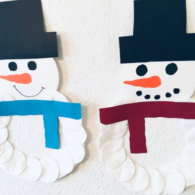 Schneemänner aus Pappteller – Basteln im Winter