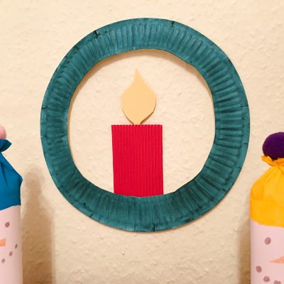 Kerzenkranz aus Pappteller – Basteln mit Kindern