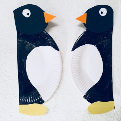Pinguin aus Pappteller – Basteln mit Kindern