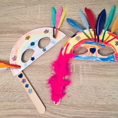 Faschingsmasken aus Pappteller – Basteln mit Kindern
